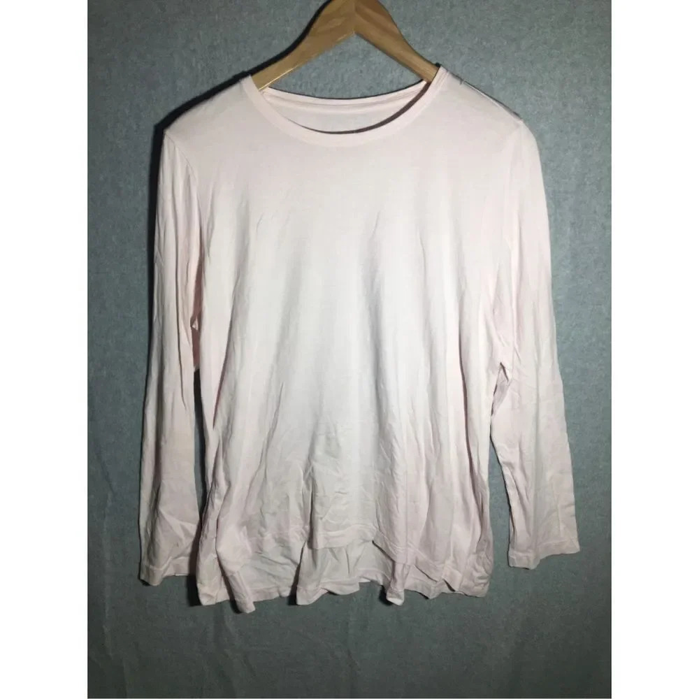Womens J Jill Shirt Sleep Sueded A-Line Elliptical Tee Pink Casual Loungewear